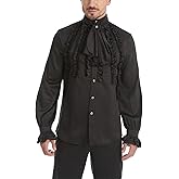TZMAPU Men's Gothic Medieval Renaissance Vampire Costume Victorian Steampunk Shirt