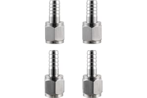 【2 Pairs】MRbrew Homebrew Hose Swivel Nut Barb, 1/4'' Barb & 5/16'' Barb, Stainless Steel MFL Quick Disconnects Fittings for Brewing Keg System