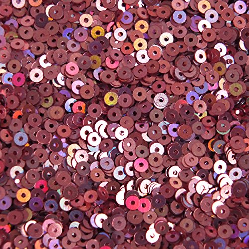 3mm Round Flat Sequins Rose Pink Shiny Lazersheen Rainbow Reflective Metallic. Made in USA