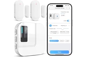 Door Chime,Sanjie WiFi Door Sensor Open Chime When Entering for Business/Home/Store/Office Alert Your Phone,Alarms for Kids Safety,500 FT Range,20 Ringtones,2 Sensors 1 Receiver