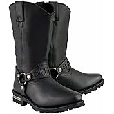 Milwaukee Leather Men’s Classic Harness Motorcycle Rider Boots | Premium Material, Square Toe, Rider Ready, Durable Everyday Wear