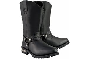 Milwaukee Leather Men’s Classic Harness Black Leather 11-Inch Western Style Motorcycle Boots MBM9015-8.5