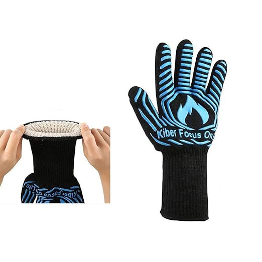 Zgsjbmh Guantes Resistentes al Calor para cocinar, barbaco Guantes ...