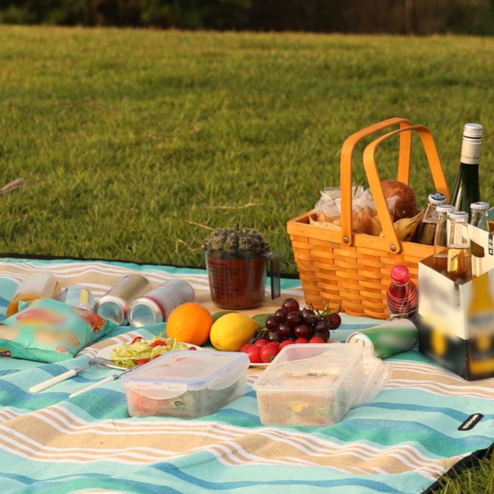 G GOOD GAIN Picnic Blanket Waterproof & Sand Proof, Beach Blanket Portable with Carry Strap, XL Large Foldable Picnic Rug Machine Washable for Outdoor Camping Party, Wet Grass, Hiking, Kids Playground. : Garden & Outdoor