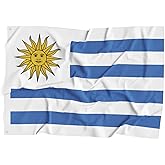 Uruguay National Flag Polyester Fiber 3x5 Feet, Bright Colors And Anti-ultraviolet Fade Indoor Outdoor Banner