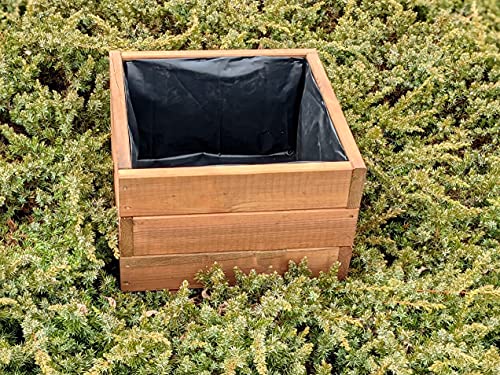 FKL DESIGN Home Deco Pflanzkasten aus Holz Pflanzkübel für GartenTerrasse Holzkasten Holzkübel Imprägniert D26 (Nuss, 40… – Bild 4