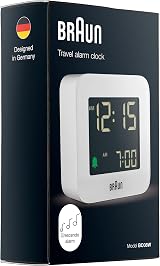 Braun BC08W Digital Travel Alarm Clock Snooze Negative LCD Display view 6