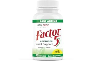 MEDFREE LIVING Factor 5 Med Free Living Advanced Joint Health Supplement. with Turmeric, Stinging Nettle, Horsetail, Garlic and Celery Seed, Supports Joint Comfort, Mobility and Strength (60 Count)
