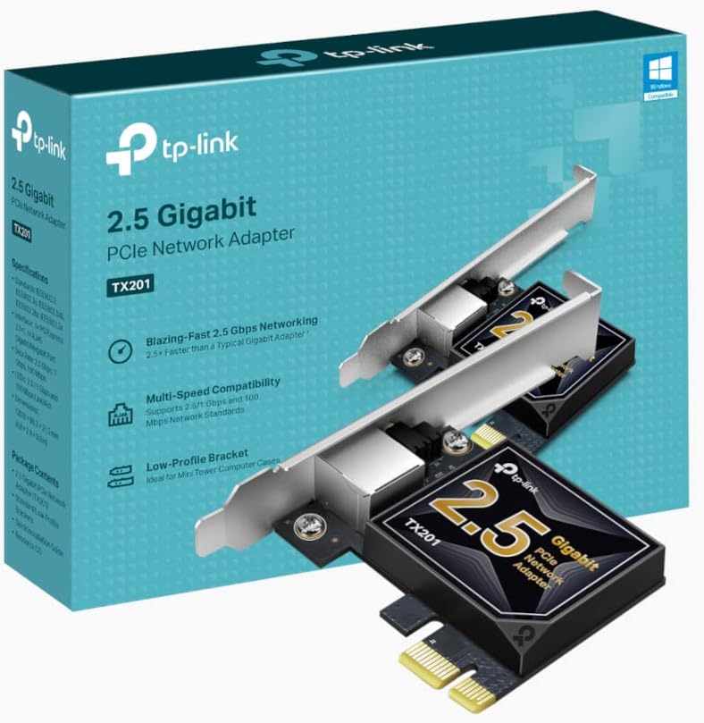 TP-Link TX201 2.5 Gigabit PCIe Network Adapter with Brackets