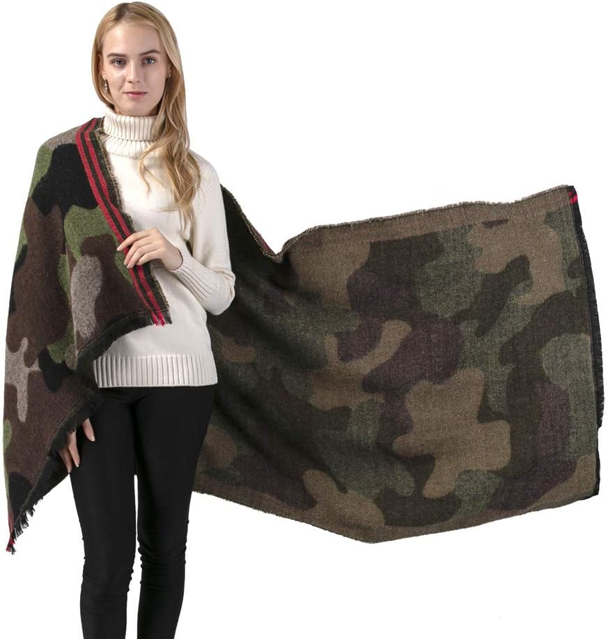 Pashminas Camouflage Blanket Scarf ultra-soft plush style Ponchos Pashmina Shawls and Wraps