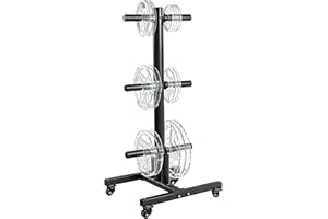Fitvids Weight Plate Tree - Heavy Duty 6-Peg Storage Rack Holder for Weight Plates & Barbells, Gym Equipment Organizer