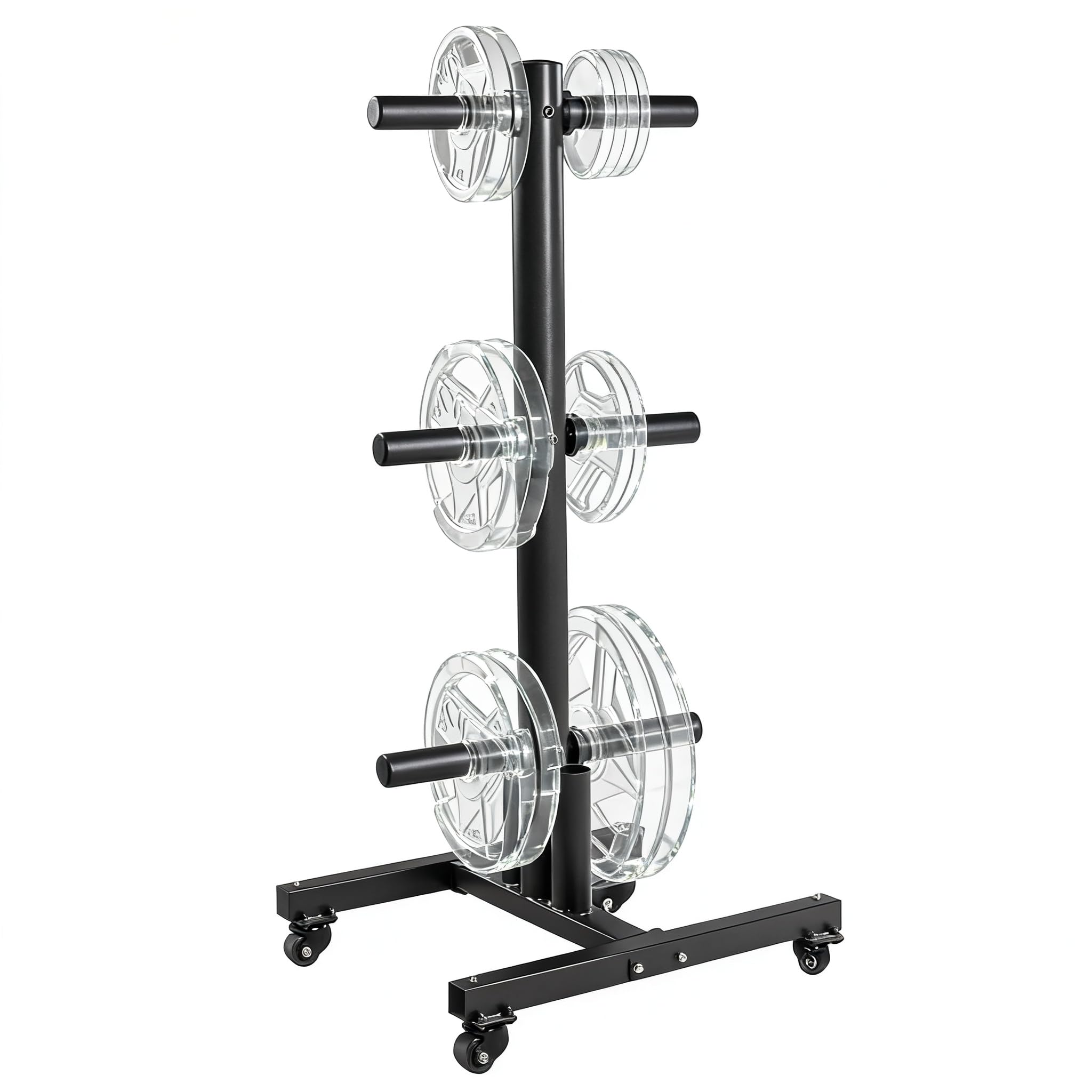 Photo 1 of Fitvids 2-Inch Olympic Weight Plate Tree, Square w/Wheels, Black