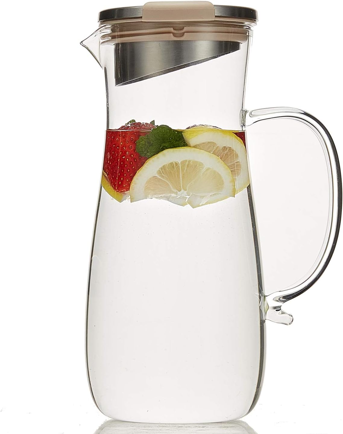 Karafu 40Oz Borosilicate Glass Pitcher with Handle and Lid