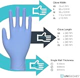 Unigloves Blue Pearl Nitrile Exam Gloves Large 100s Powder Free Latex Free view 5
