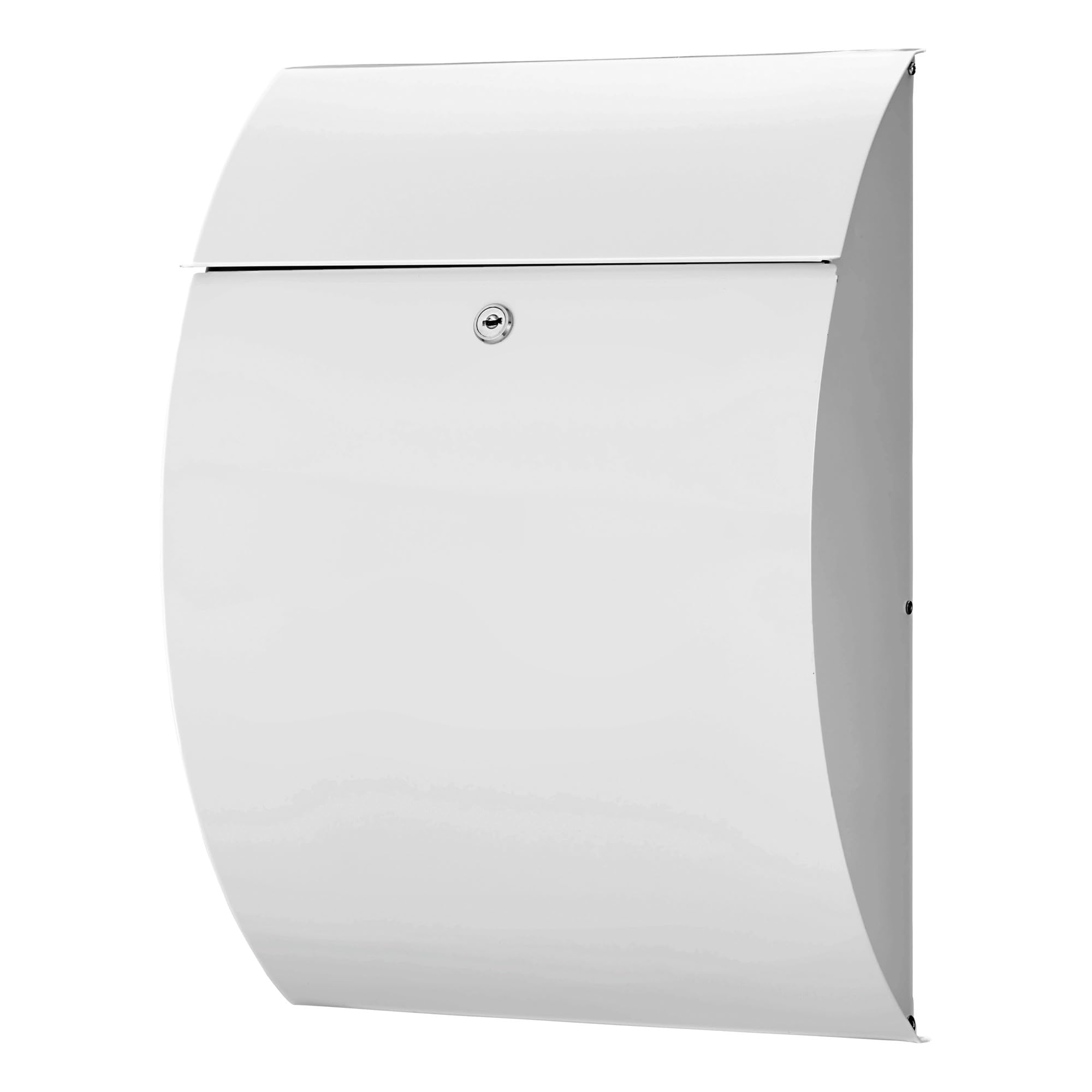 Burg Wächter Riviera 835 W x 460 x D 130 mm A4 Letter Box with Opening Stop, Galvanised Steel, White