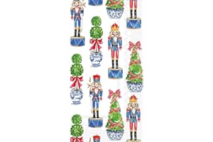 BOSTON INTERNATIONAL IHR Ideal Home Range Dinner Napkins Rosanne Beck Disposable 3-Ply Paper Hand Towels, 8.5" x 4.5", Nutcrackers & Topiary, 16-Count