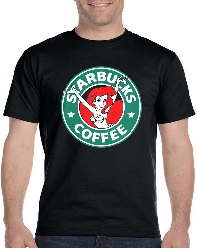 Ariel Starbucks for X-Large Black men T shirt