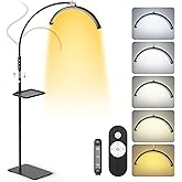 LIONVISON Half Moon Lash Light: 6500K LED Lamp Ring Light with Tray | 360&deg; Flexible Gooseneck Durable Metal Stand - Salon Use for Lash Artists Eyelash Extensions (18In Black)