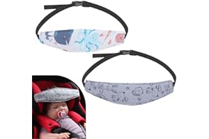 PandaEar 2 Pack Baby Head Support for Car Seat, Carseat Head Band Straps for Toddler Kids Children Infant, Neck Relief Headrest Strap for Stroller Car Seat