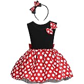 IBTOM CASTLE Baby Girl Polka Dots Princess Costume Birthday Fancy Dress up Party Cosplay Ears Dance Clothing Set