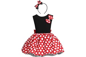 IBTOM CASTLE Baby Girl Polka Dots Princess Costume Birthday Fancy Dress up Party Cosplay Ears Dance Clothing Set