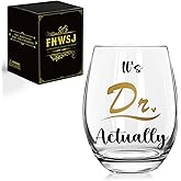 Personalized Doctor Gift Stemless Wine Glass - 15 oz Graduation Gift for New PhD, Physician, Med Student - Son Daughter From Dad Mom - Doctorate Degree Appreciation Drinkware -34
