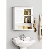 Spirich Home Bathroom Cabinet Wall Mounted with Doors, Wood Hanging Cabinet, Wall Cabinets with Doors and Shelves Over The To