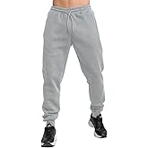 Tuveke Fleece Jogger Sweatpants for Men with Pockets Bottom Athletic Sweat Pants Workout Running Casual Gym Size Small to 3XL