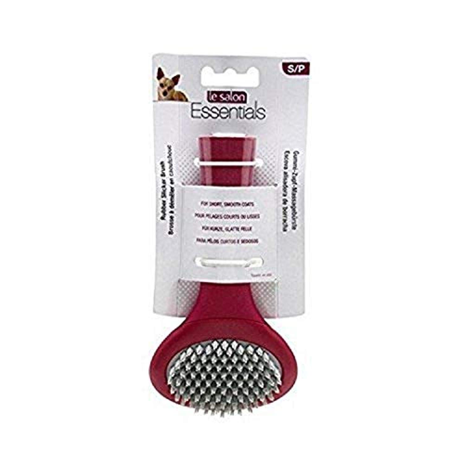 Le Salon Essentials Rubber Slicker Dog Brush, Small