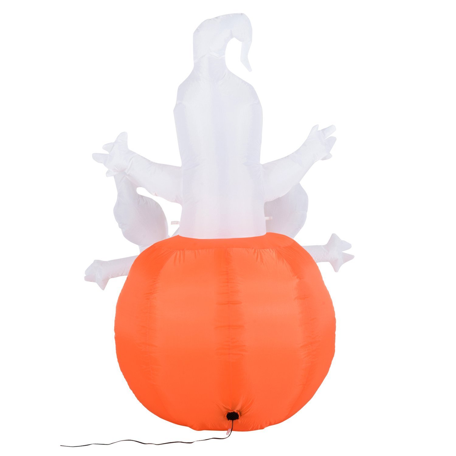 6 Foot Halloween Inflatable Decoration Airblown Pumpkin with 3 Ghosts for Home Yard Garden Indoor and Outdoor Decor