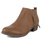 LONDON FOG Women's Tina Ankle Bootie Brown Smoothe