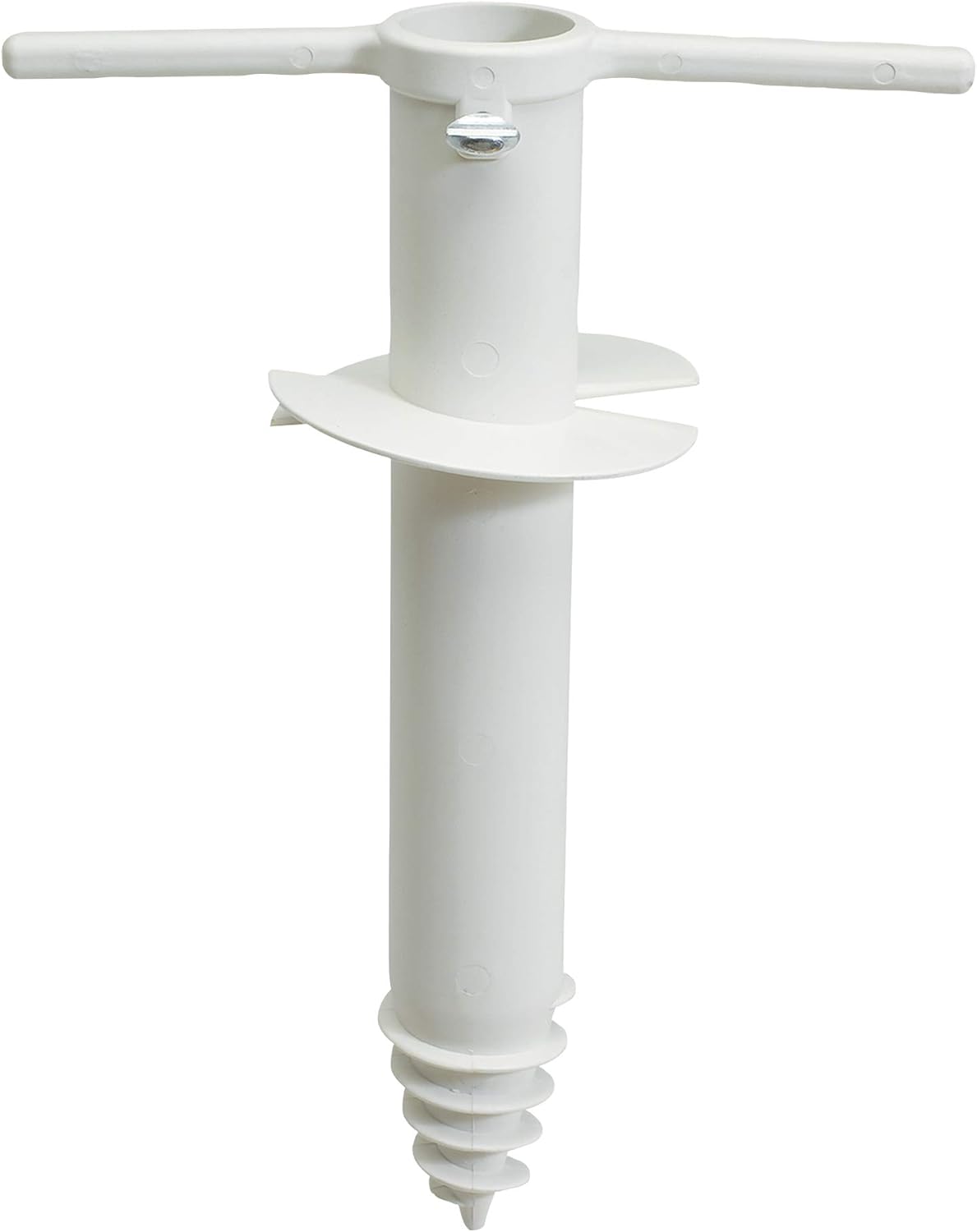 OE TSR Bench Umbrella Sand Anchor, Patio Umbrella Anchor, White Umbrella Anchor