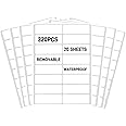Removable Label Stickers for Bottles -320PCS 0.62 x 2.35 inch Waterproof Labels for Food Containers Blank Write on Name/Address Labels Self-Laminating Nametags for Jars File Folders