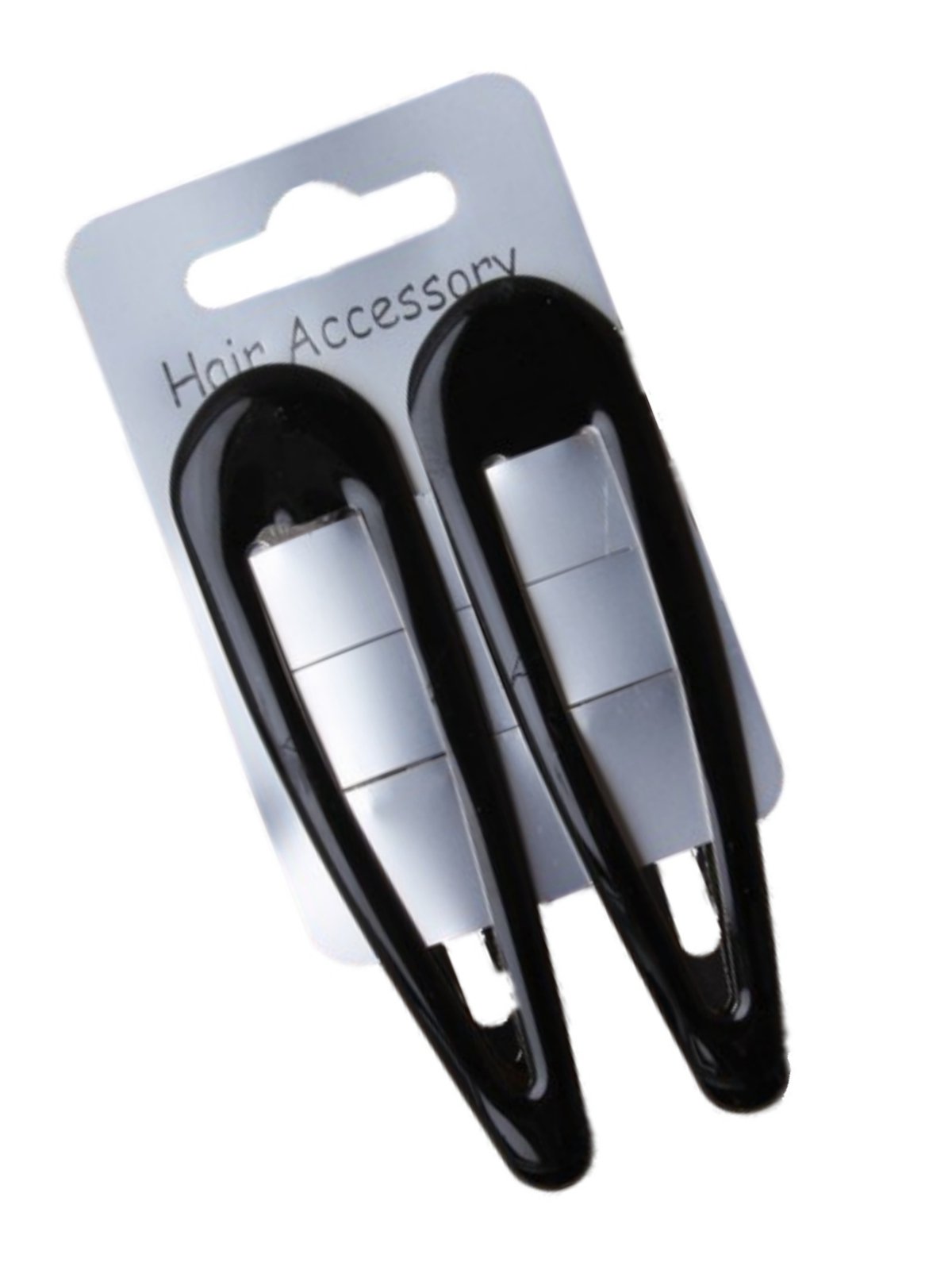 Pair of Large Black Hair Clips Snap Bendies Sleepies 9cm (3.5") by Pritties Accessories