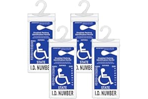 TB TBUYMAX Handicapped Parking Placard Holder - Disabled Placard Protective Mirror Tag Holder with Larger Hanger by Tbuymax(Set of 4)