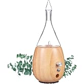 Organic Aromas Raindrop 2.0 Aromatherapy Diffuser for Essential Oil, Waterless Glass Nebulizer w/Auto-Off Switch, BPA Free - Lightwood