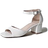 J. Adams Ruth Heeled Sandal – Low Block Heels for Women, Short Heel Bridal & Wedding Shoes, Dressy Prom Heels, Elegant Formal Dress Shoes for Bride