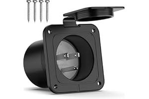 BEBOBLY 15 Amp Inlet, 125V Shore Power Inlet with Waterproof Cover, 2 Pole 3-Wire Male Power Inlet Receptacle for Boat Marine Electrical Connections