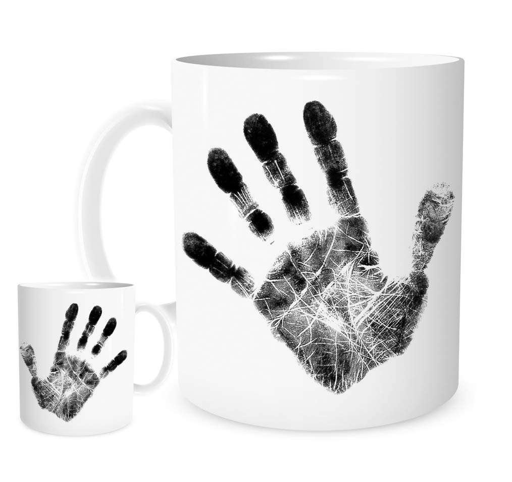 Dirty Handprint Ceramic Mug – Gritty Workshop‑Style Design - Gift for Mechanics, DIY Fans & Coffee Lovers