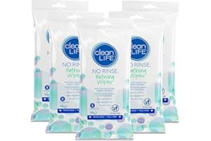 No Rinse Bathing Wipes, Microwaveable Hypoallergenic and Latex-Free (Pack of 5)