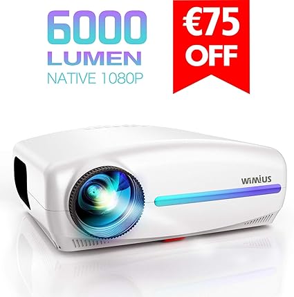 Proyector, WiMiUS 6200 Lúmenes Proyector Full HD 1920x1080P ...