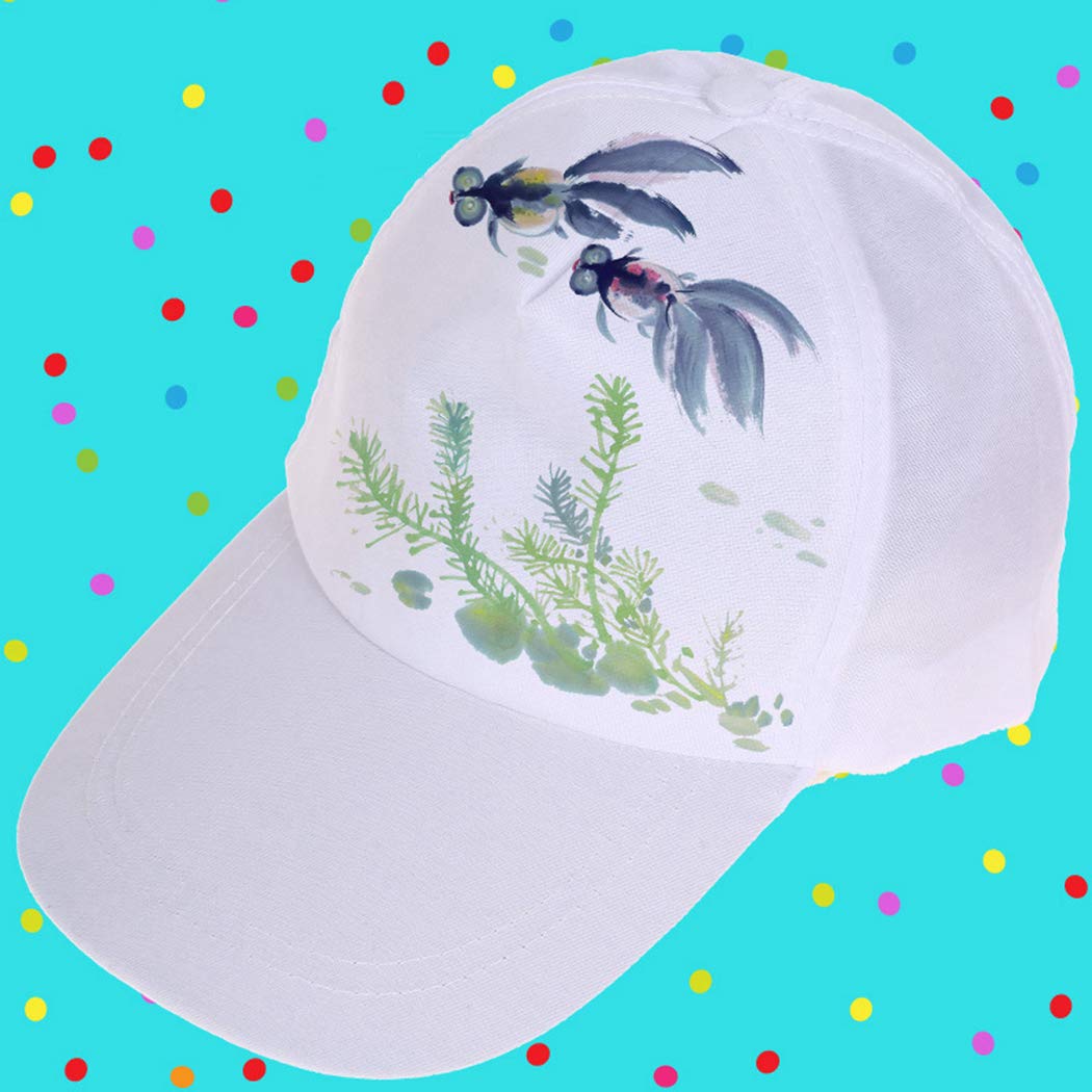 B bangcool DIY Kids Baseball Caps Hats - White DIY Creative Painting Polyester Sun Hat Sports Cap for Kids Aged 3-12 yrs Old (5PCS)