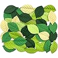 RATREE 888 Handmade 100 pcs Mixed Leaves 45x29mm Mulberry Paper Leaves Scrapbooking Wedding DIY Craft Supplies Card Mulberry Paper Roses Leaves Artificial Leaves