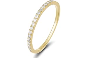 EAMTI 2mm 925 Sterling Silver Wedding Band Cubic Zirconia Half Eternity Stackable Engagement Ring Size 3-13