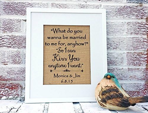 Southern Wedding, Sweet Home Alabama quote"So I can kiss you anytime I want" quote sign, personalized bride groom names, burlap sign print
