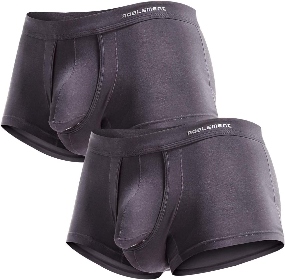 Ouruikia Men's Underwear Modal Boxer Briefs Lightweight Turnks Tagless Underpants with Separate Pouch