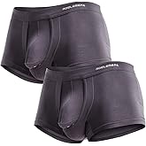 Ouruikia Men's Underwear Modal Boxer Briefs Lightweight Turnks Tagless Underpants with Separate Pouch