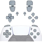 eXtremeRate Replacement D-pad R1 L1 R2 L2 Triggers Share Options Face Buttons, New Hope Gray Full Set Buttons Compatible with ps5 Controller BDM-030 BDM-040 BDM-050 BDM-060 - Controller NOT Included