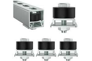 EASGIU Trolley Roller Limit Positioning for 1-5/8" Wide Strut Channel - Prevent Detachment and Ensure Stability (Silver-4 Pack)