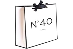 QLSKO 30th/40th/50th/60th/70th Birthday Keepsake Gift Paper Bag for Her Anniversary Party Present Shopping Tote Bags Women 40 Year Old Decorations Idea (Medium, 1984 40th)